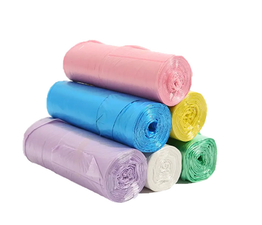 6 Rolls Plastic Kitchen Food Prep Storage Bags Assorted Colours