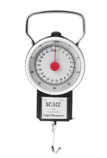 Compact Portable Luggage Weighing Scale with Tape Measure 22kg Capacity