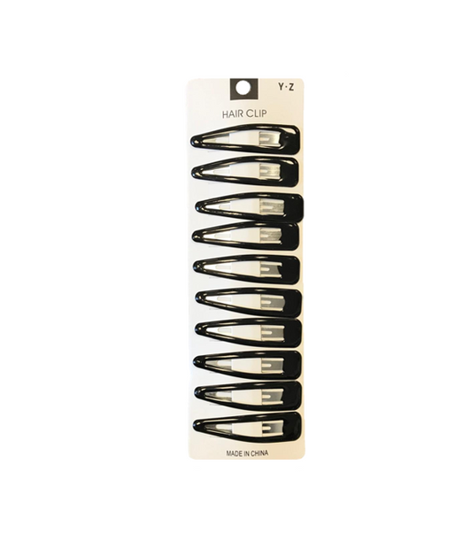 Professional Hair Clips 65 cm Pack of 10 Black