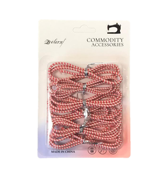 6Pack Striped Sewing Elastic Cords for Crafting Sewing Needs