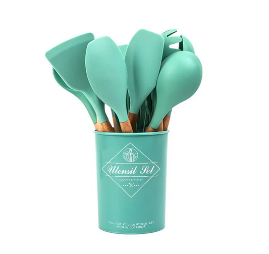 12Piece Silicone Kitchen Utensil Set with Holder