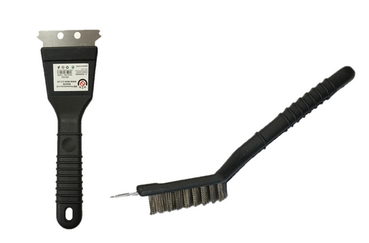 Durable Metal Wire Brush with Handle and Scraper Cleaning Tool