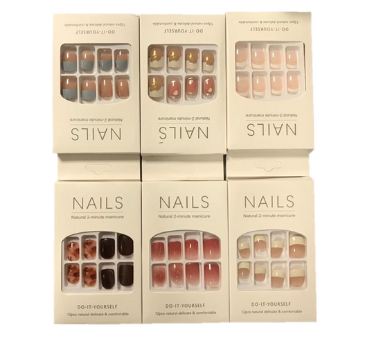 Assorted Artificial Toe Nail Extensions with Glue Tabs