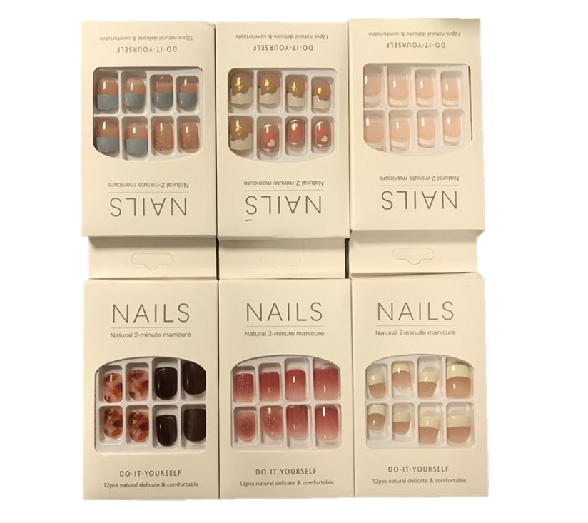 Assorted Artificial Toe Nail Extensions with Glue Tabs