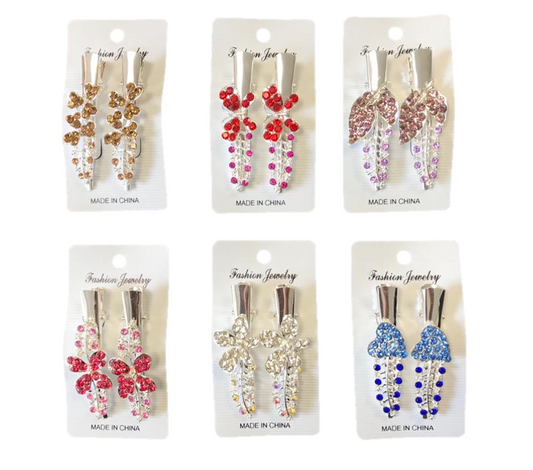 Elegant Womens Metal Alligator Hair Clip with Floral Details
