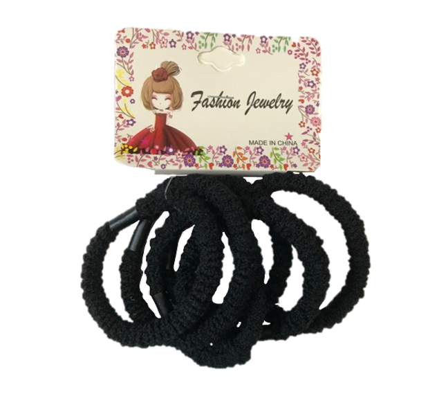 Assorted Colours Hair Bobble Elastic Tie Pack of 6 Random Selection