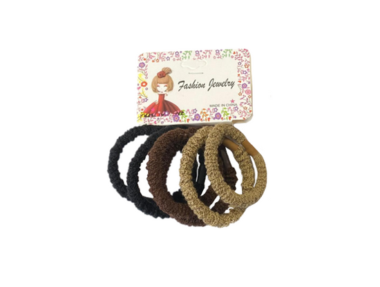 Assorted Colours Hair Bobble Elastic Tie Pack of 6 Random Selection