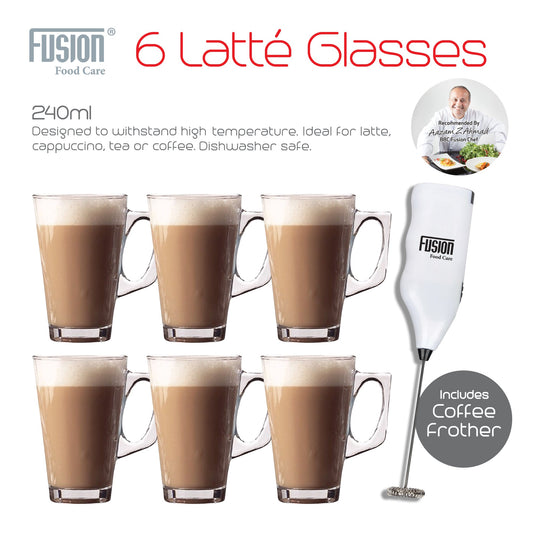 Elegance in Every Sip Set of 6 Coffee Latte Glasses 240ml