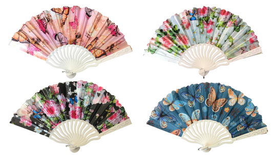 Elegant Butterfly Floral Chinese Hand Fan for Home Decor