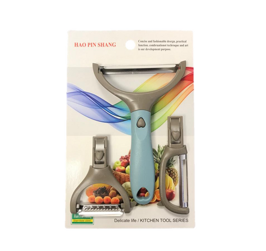 Versatile Steel Handheld Vegetable Peeler with 2 Attachments