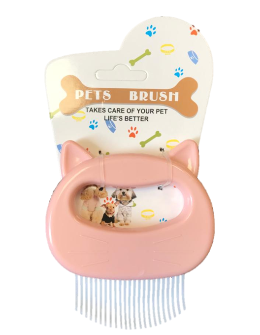 Cat Shaped Pet Grooming Brush Comb Assorted Colors
