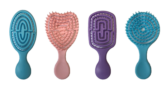 Mini Plastic Hair Brush Comb 14 cm Assorted Designs and Colors