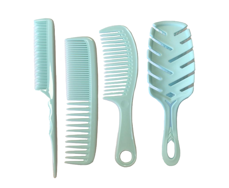 Compact Plastic Hair Brush Set Assorted Colors Set of 4