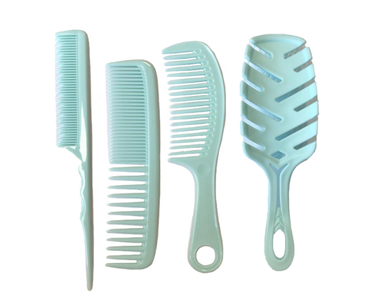 Compact Plastic Hair Brush Set Assorted Colors Set of 4