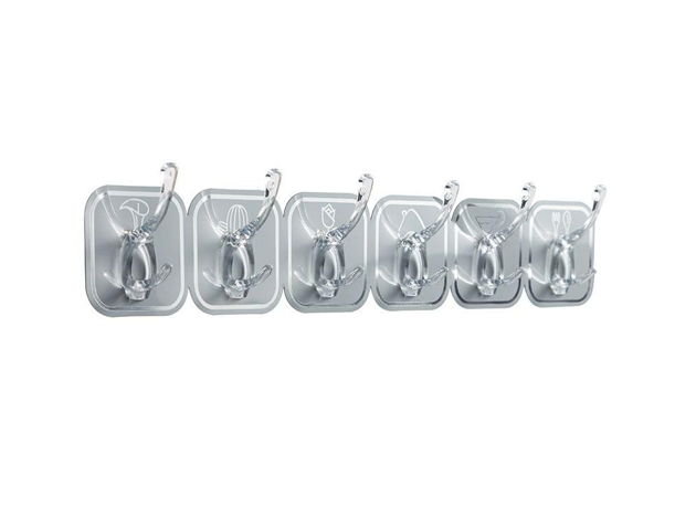 Colorful Plastic Adhesive Stick On Hooks 6 Pack