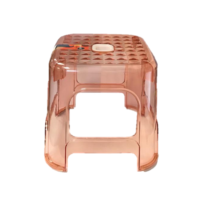 Durable Small Transparent Plastic Bathroom Shower Stool in Assorted Colors