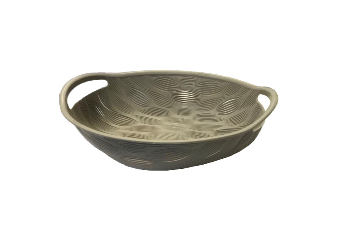 24 cm Plastic Oval Fruit Bowl with Handles Kitchen Decor Essential