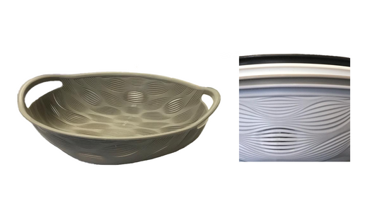 24 cm Plastic Oval Fruit Bowl with Handles Kitchen Decor Essential