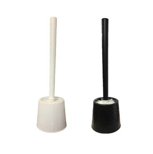 Honeycomb Design Plastic Bathroom Toilet Brush with Stand 39 cm