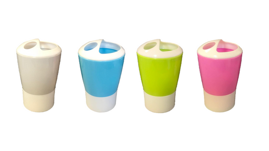 Durable Plastic Toothbrush Holder Cup in Assorted Colors