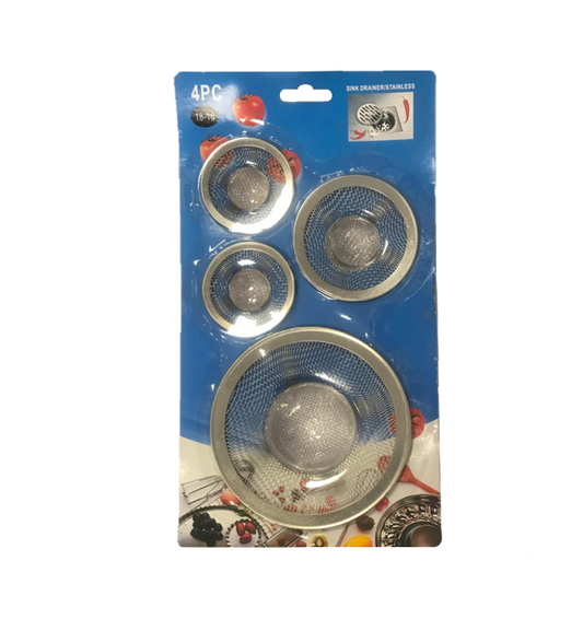 Durable Steel Mesh Sink Drainer Set of 4 Assorted Sizes