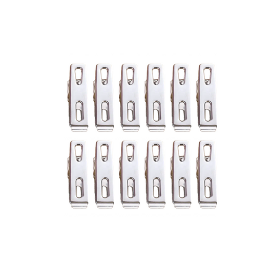 Durable Metal Laundry Clothes Pegs Clips Pack of 12