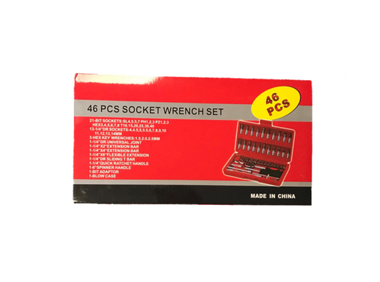 46Piece Metal Socket Wrench Set with Case