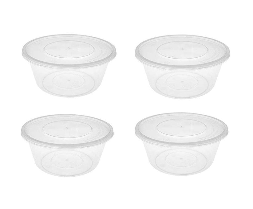 Disposable Plastic Round Food Containers 10oz300ml Pack of 6