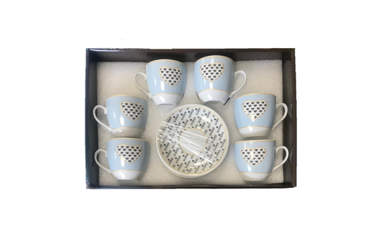 Elegant Coffee Tea Cup Mug Set with Saucers Set of 12