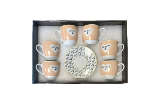 Elegant Coffee Tea Cup Mug Set with Saucers Set of 12