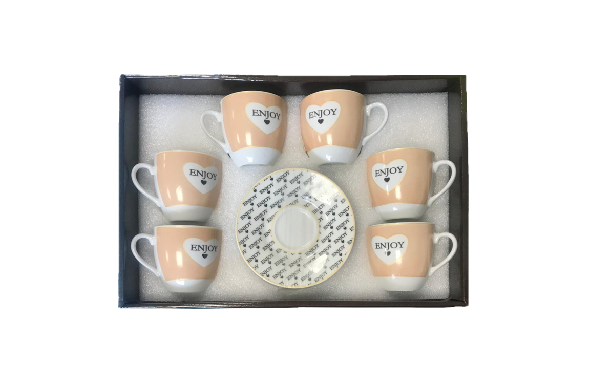 Elegant Coffee Tea Cup Mug Set with Saucers Set of 12
