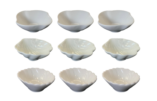 Elegant Small Porcelain Appetiser Sauce Dish Bowl Set of 3