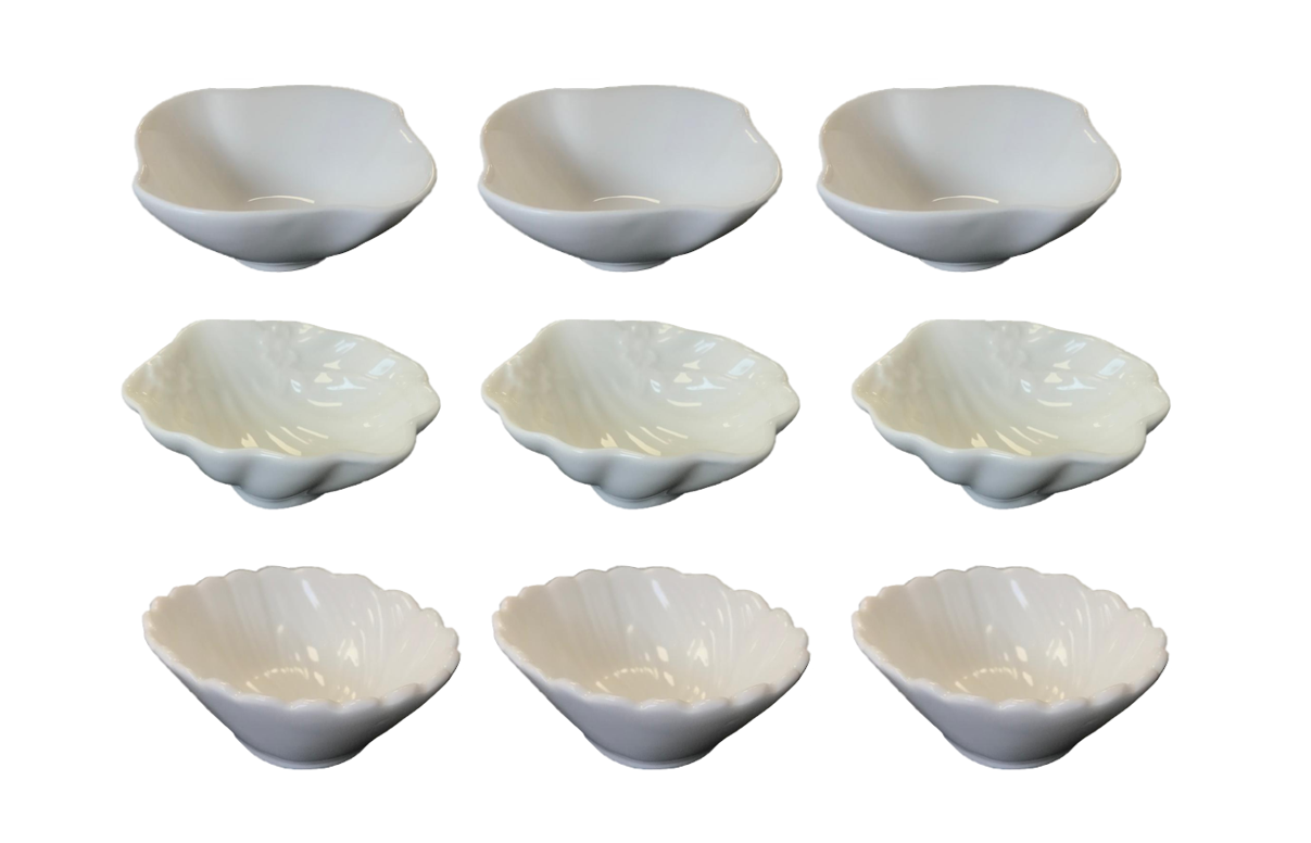 Elegant Small Porcelain Appetiser Sauce Dish Bowl Set of 3