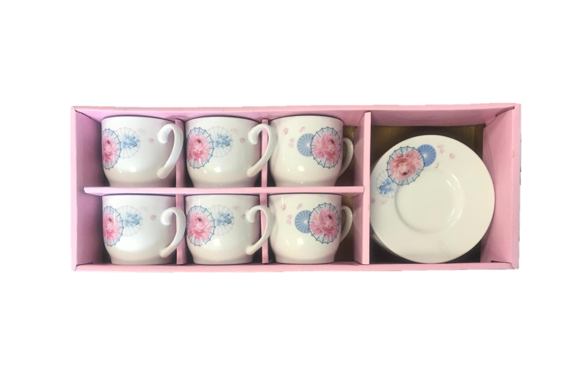 Elegant Coffee Espresso Cup Set with Saucers Set of 12