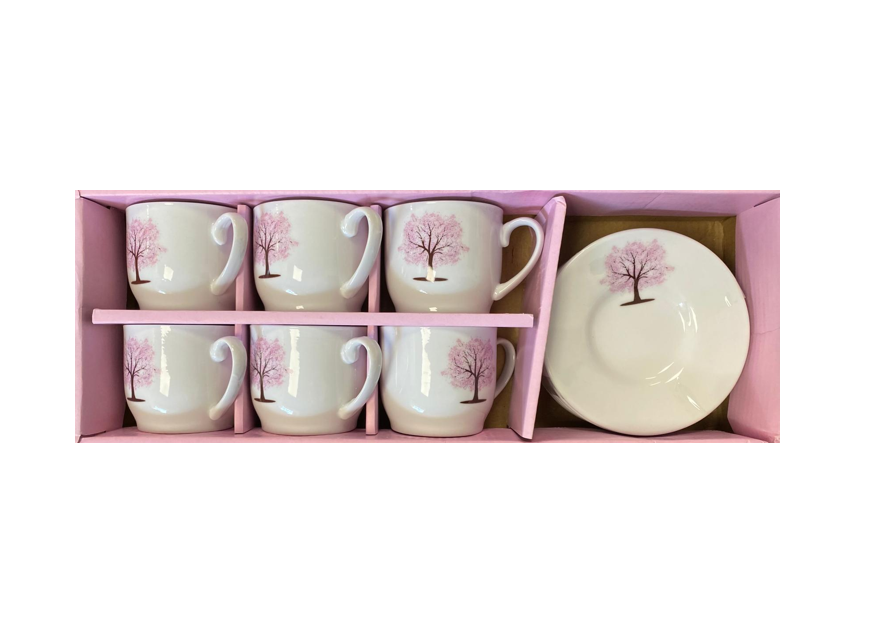 Elegant Coffee Espresso Cup Set with Saucers Set of 12 Assorted Designs