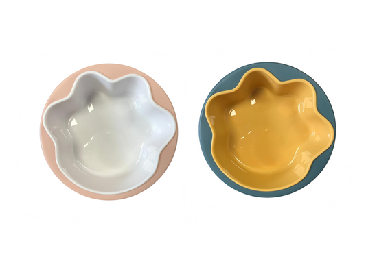 Cute 2in1 Pet Food Bowl with Paw Design 16 x 65 cm