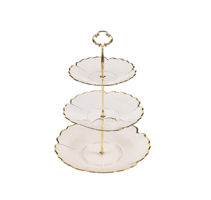 Transparent Flower Petal 3 Tiered Cake Stand 36 cm