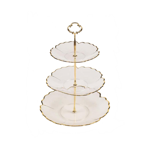 Transparent Flower Petal 3 Tiered Cake Stand 36 cm