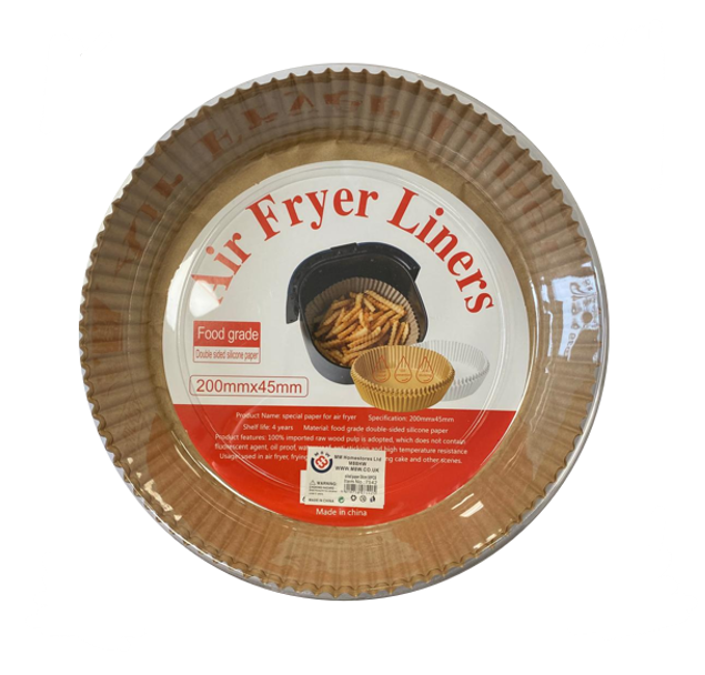 Kitchen Baking Brown Air Fryer Paper Liners Round 200mm 50pcs