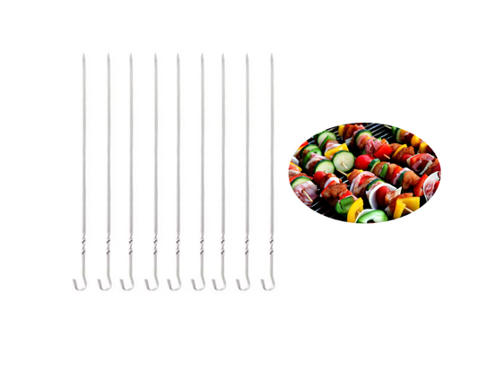 Twisted Metal BBQ Kebab Skewers 38cm Pack of 9