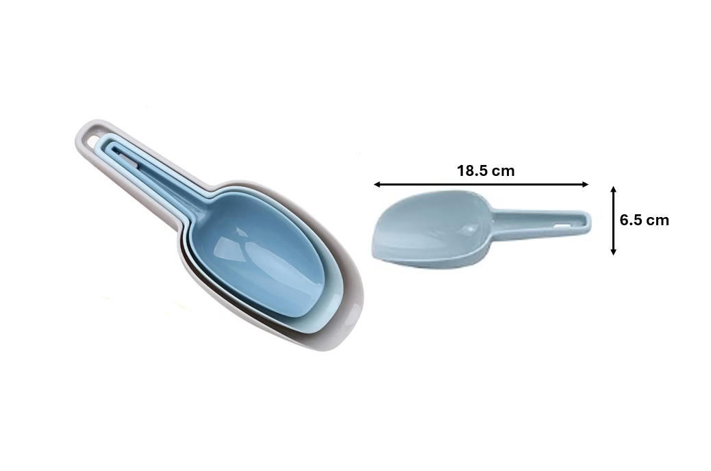 Assorted Plastic Candy Scoop Shovel Set 3 Sizes