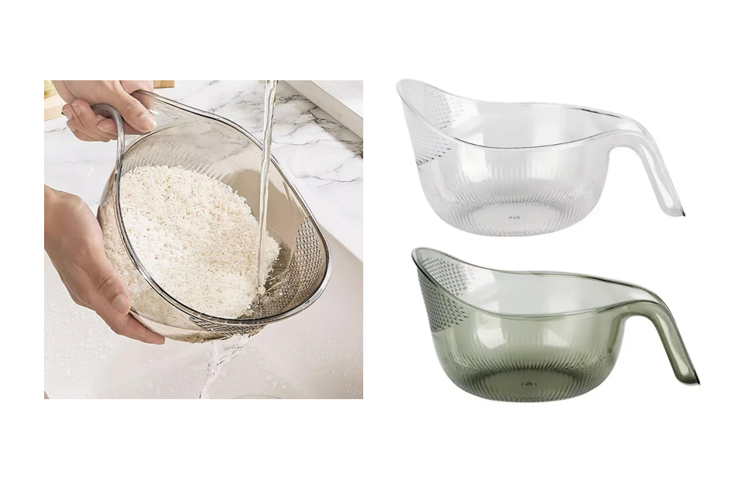 Transparent Plastic Water Scoop Drainer Colander 20 x 19 cm