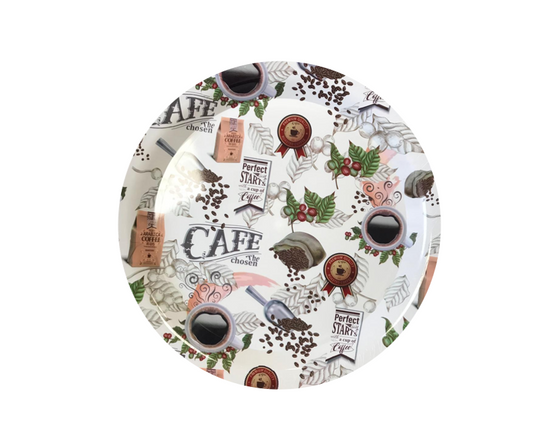 Elegant 38 cm Plastic Round Serving Tray with Assorted Printed Designs