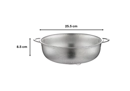 255 cm Metal Kitchen Strainer Colander Stainless Steel