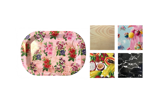 Elegant Printed Plastic Serving Tray 36 x 24 cm