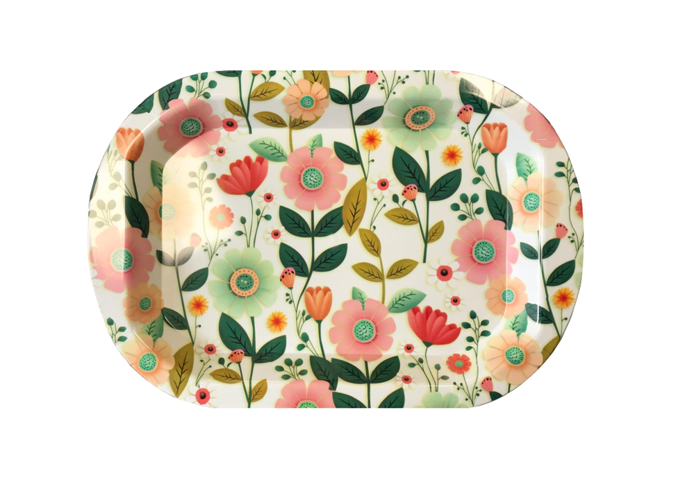 Elegant Printed Plastic Serving Tray 465 x 315 cm