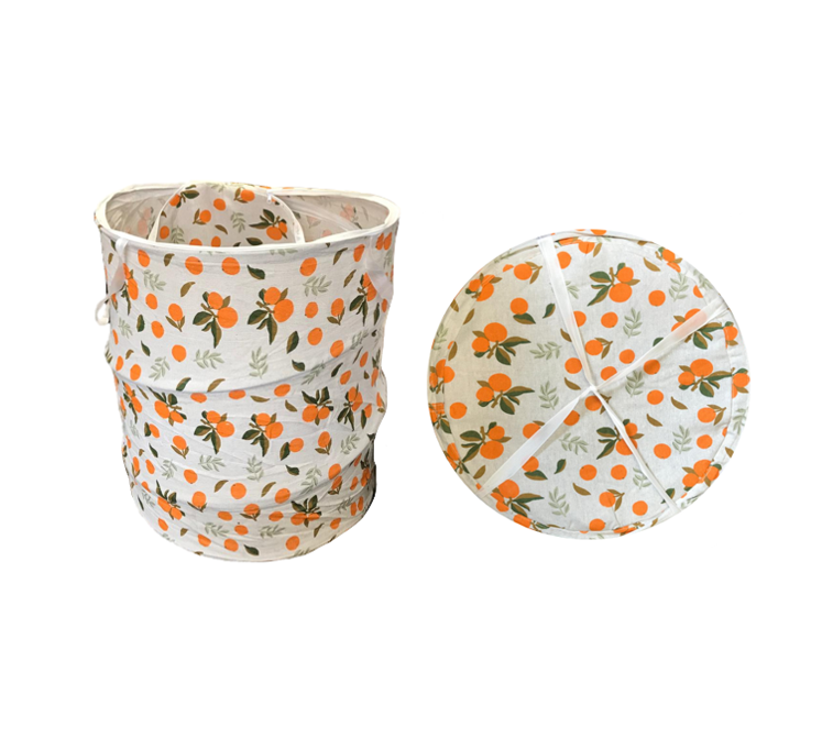 Foldable Fabric Laundry Basket with Zipper Assorted Designs