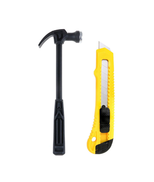 Essential DIY Tools Set Hammer Stanley Knife Combo