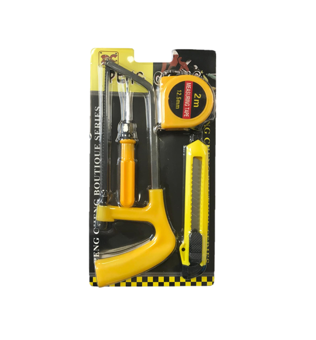 4Piece DIY Tools Set Saw Stanley Knife Screwdriver Measuring Tape