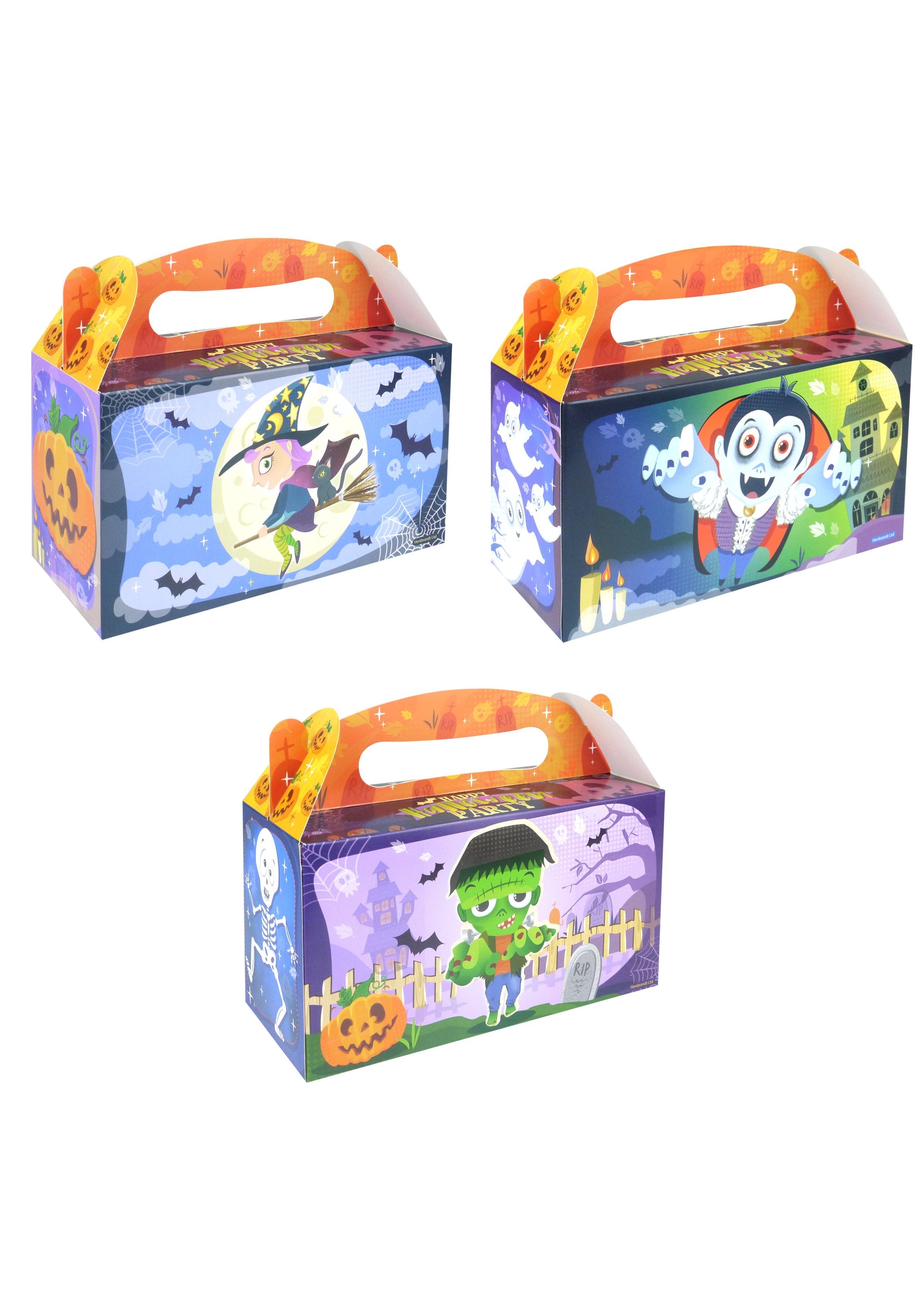 Halloween Lunch Boxes Large 3 Assorted Designs Limited Edition
